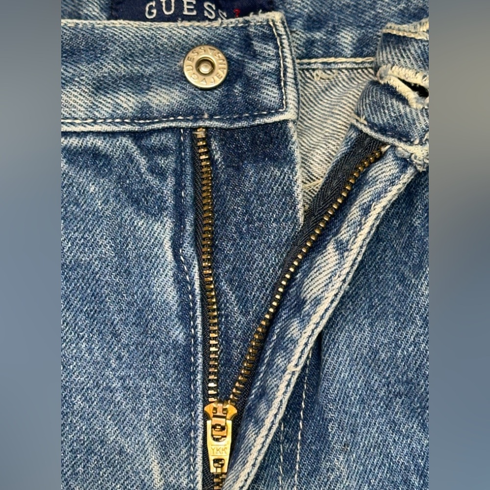 Vintage Guess Jeans Denim Jorts Baggy Y2K Carpenter Shorts Size 12 GUC - Picture 4 of 13